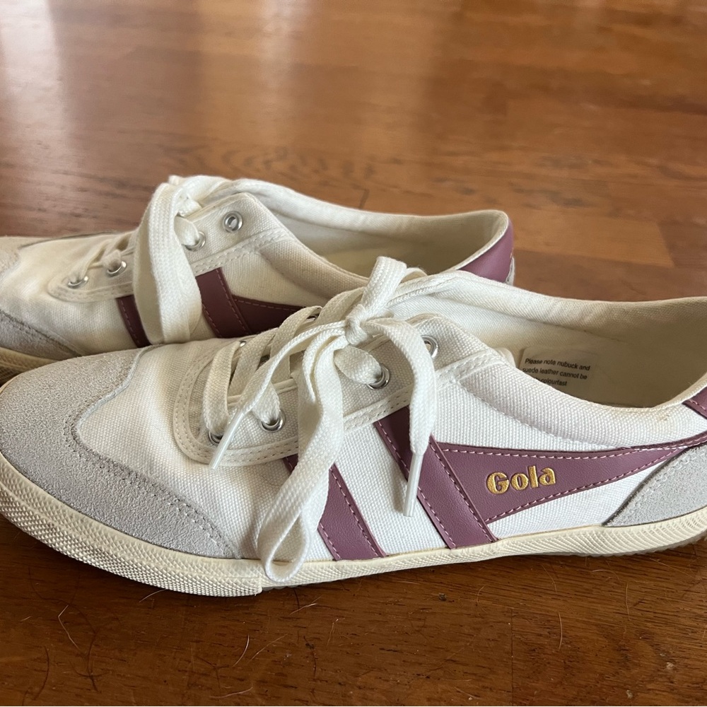 Gola White and Dusty Rose Retro Sneakers